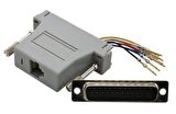 Modüler Adaptör (Coupler), DB25 erkek  RJ45 dişi, bej renk