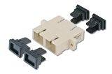 Digitus SC-SC Coupler, Gri, Plastik, Duplex, Multimode, Fosfor Bronz Ferrule, Sabitleyicili