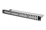 Digitus 48 Port Boş Patch Panel, Zırhlı Keystone Jack Takılabilir, 1U Yüksekliğinde, siyah RAL 9005 renk