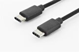 USB Tip C Bağlantı Kablosu, USB Tip C Erkek (USB 3.1) - USB Tip C Erkek (USB 3.1), 1 metre, AWG 24/28, 2x zırhlı, UL, nikel kaplama, siyah renk