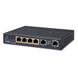 Yönetilemeyen Masaüstü Tip Switch (Unmanaged Desktop Switch)
4-port 10/100/1000T IEEE 802.3at/af PoE+ injector (Port başına 30 watt) (PoE Güç Bütçesi maks. 55 Watt) 
2-port 10/100/1000T