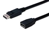 DisplayPort (DP) Uzatma Kablosu, DP Erkek - DP Dişi, 2 metre, kilit mekanizmalı, AWG 28, 2x zırhlı, DP 1.2 uyumlu, siyah renk