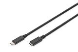 USB Tip C™ Uzatma Kablosu, Tip C Erkek  Tip C Dişi, 2 metre, 3A, 480MB, 2.0 Versiyon, CE, siyah renk