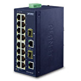 Endüstriyel Tip Yönetilemeyen Ethernet Switch (Industrial Unmanaged Ethernet Switch
16-Port 10/100TX
2-Port Gigabit TP/SFP Combo
-40~75 derece