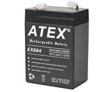 ATEX AX-604 AKÜ 6 VOLT - 4 AMPER IŞILDAK AKÜSÜ (70 X 48 X 101 MM)