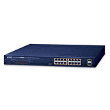 Yönetilemeyen Masaüstü Tip Switch (Unmanaged Desktop Switch)
16-Port 10/100/1000T IEEE 802.3at/af PoE+ Injector (Port başına 30.8 watt) (PoE Güç Bütçesi maks. 240 watt)
2-Port 1000X SFP