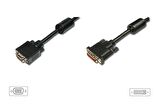 DVI - VGA Bağlantı Kablosu, DVI-I (24+5) Erkek  VGA (HD15) Erkek, DVI-I dual link, 2 metre, UL, siyah renk 