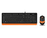 A4 TECH F1010 Q USB TURUNCU MM KLAVYE+OPTİK MOUSE