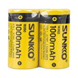 SUNKKO 3.7 VOLT 1000 MAH 18350 ŞARJ EDİLEBİLİR PİL (2Lİ PAKET FİYATI)