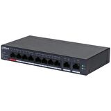 DAHUA CS4010-8GT-110 8 PORT GIGABIT + 2 PORT GIGABIT UPLINK 110W POE CLOUD YÖNETİLEBİLİR METAL KASA SWITCH