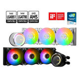 MSI MAG CORELIQUID E360 WHITE 360MM ARGB SIVI İŞLEMCİ SOĞUTUCU (LGA 1150/1151/1155/1156/1200/1700/AM5 UYUMLU)