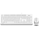 A4 TECH F1010 USB Q Trk Optic Mouse Beyaz/Gri Standart Klavye - Mouse Set