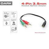 DARK DK-CB-AUC02 1x dişi 2x erkek Stereo Ses Ara Kablosu