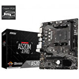 MSI A520M-A PRO DDR4 M2 PCIe NVME HDMI DVI PCIe 16X v3.0 AM4 mATX