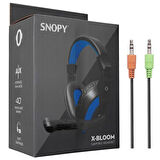 SNOPY X-BLOOM USB Siyah/Mavi Gaming Mikrofonlu Kulaklık SN-633