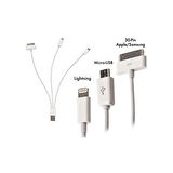 Codegen Apple iPhone 30 Pin / 8 Pin / Micro USB 20 Cm Şarj Kablosu CDG-CNV73