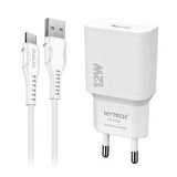 Hytech HY-XT50M 12W 5V 2.4A Micro USB Kablolu Beyaz Kablo + Ev Şarj Adaptör