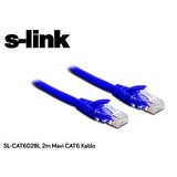 S-link SL-CAT602BL 2m Mavi CAT6 Patch Kablo