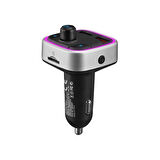 S-link SL-BT401 RGB Bluetooth V5.0 Led Ekran Tf Kart 64G(Max) Çift USB QC3.0+5V/2.4A Hızlı Şarjlı Fm Transmitter