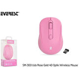 Everest SM-300 Usb Rose Gold 4D Optik Süper Sessiz Alkalin Pil Kablosuz Mouse