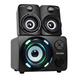 DARK DK-AC-SP214 2+1 11W Siyah 7 Farklı Renk Titreşimli LED Bluetooth Hoparlör