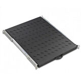 AGER Dikili Tip 19" 1U D600mm için Hareketli Siyah Raf Modülü Ağır Hizmet Tipi AA-HRR60-A-S1