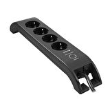 S-LINK SPG3041 2m 2xUSB=2.4a 3G1.5mm2 900 Joule 4'lü Akım Korumalı Siyah Priz