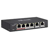 HILOOK 4port +2 UPLINK 60w FULL PoE NS-0106P-35(B) 10/100 Yönetilemez Switch Long Range 250Metre