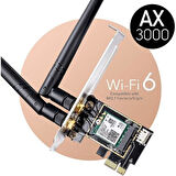 CUDY WE3000 AX5400 Wi-Fi 6E Bluetooth 5.3 PCI-E Kablosuz Ağ Adaptörü