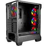 POWERBOOST VK-Z002B 4-ARGB RING FANLI GAMING MID-TOWER PC KASASI