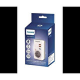PHILIPS 1-li CHP8010W/10 380 Joules Akım Koruma Prizi Beyaz USB,TYPE-C