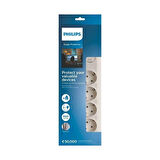 PHILIPS 4-lü SPN7040WA/62 600 Joules Akım Koruma Prizi Beyaz