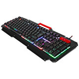 EVEREST KB-R800 METAFOR USB Gökkuşağı Aydınlatmalı Q Metal Yüzey Gaming Oyuncu Klavyesi