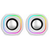 MIKADO MD-180 2.0 3W*2 Beyaz RGB Aydınlatmalı USB + 3.5mm USB 5V Speaker Hoparlör