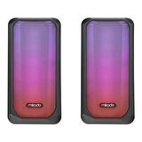 MIKADO MD-356 2.0 5Wx2CH RGB Ledli Siyah USB Multimedia Oyuncu Speaker Hoparlör