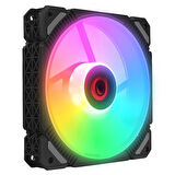Rampage CROSS F20 38CFM 1200RPM 12cm Rainbow 3P+4P Molex Soketli Siyah Kasa Fanı