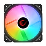Rampage CROSS F20 38CFM 1200RPM 12cm Rainbow 3P+4P Molex Soketli Siyah Kasa Fanı