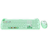 Everest KM-6283 CATTY Renkli Tuşlu Yeşil 2.4 ghz + BT Kablosuz Q Multimedia Klavye + Mouse + Pad Set