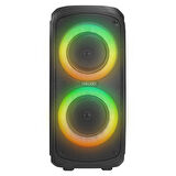 MIKADO MD-11BT Siyah 20*2 40W RGB Işıklı Kablosuz Mikrafonlu Taşınabilir Speaker Hoparlör