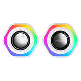 MIKADO MD-176 2.0 3W*2 Beyaz RGB Aydınlatmalı USB + 3.5mm USB 5V Speaker Hoparlör