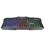 RAMPAGE KM-404 ARGENTI Rainbow Aydınlatmalı USB Gaming Combo Q Klavye + Kulaklık + Mouse + Mousepad