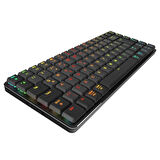 RAMPAGE W-GRANITE Siyah/Gri Low Profile BLUE SWITCH Q RGB Kablosuz+ BT Mekanik Gaming Oyuncu Klavye