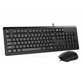 A4 TECH KR-9276 USB Q Trk Optic Mouse Suya Dayanıklı Siyah Multimedya Klavye - Mouse Set