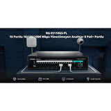 RUIJIE REYEE 8port RG-ES110GS-P-L GIGABIT 1-UPLINK 1-SFP 120W YÖNTİLEMEZ POE SWITCH