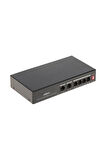 DAHUA PFS3006-4ET-36, 4 Port, Megabit, PoE 36W, 2 Port Uplink, Yönetilemez, Masaüstü Switch