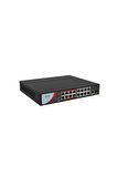 HILOOK NS-0318P-130(B), 16 Port, Megabit, PoE 130W, 1 Port GigaBit Lan, 1 Port GigaBit SFP, Long Range 250Metre, Yönetilemez, Masaüstü Switch