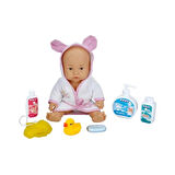 Çocuk 030031 Sunman, Bebelou Banyo Zamanı Bebek Seti, 35 cm / +3 yaş