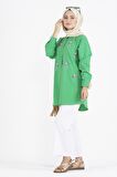 Boncuk İşlemeli Tunik-Yeşil