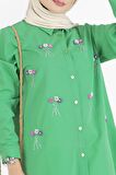 Boncuk İşlemeli Tunik-Yeşil