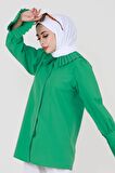 Kolu Piliseli Gömlek -Benetton Yeşili